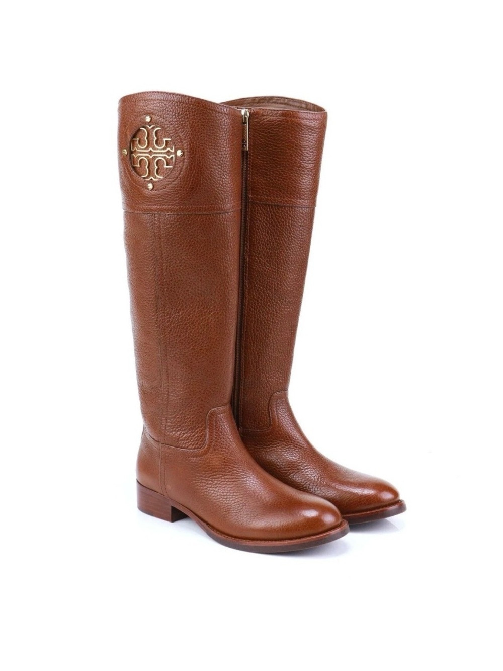 Tory Burch Kiernan tall brown leather knee high riding boots size 8 M